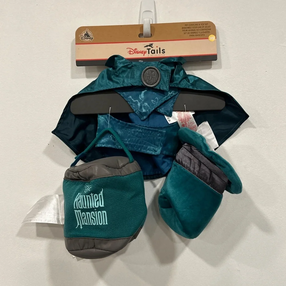 Disney Parks Disney Tails Haunted Mansion HATBOX GHOST Pet Costume & Toy XS NEW